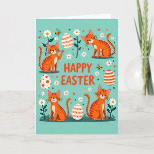 Carte de célébration de printemps avec chats heure