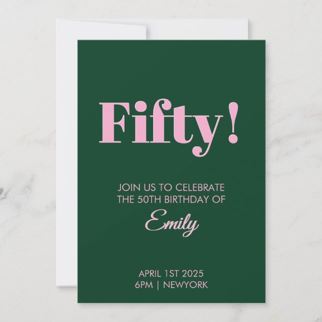 Carte de célébration du 50e anniversaire (Devant)