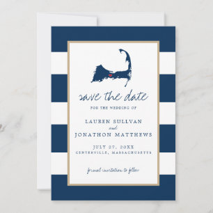 Carte de Centerville Cape Cod Bleu Marine Enregist