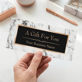 Carte de certificat cadeau à l'aspect marbre blanc