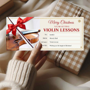 Carte de certificat cadeau de leçons de violon de