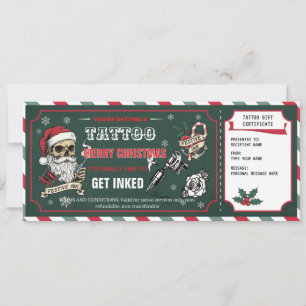Carte de Certificat Cadeau de Tatouage de Noël