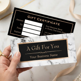 Carte de certificat cadeau Look Marbre blanc tenda