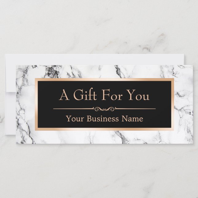 Carte de certificat cadeau Look Marbre blanc tenda (Devant)