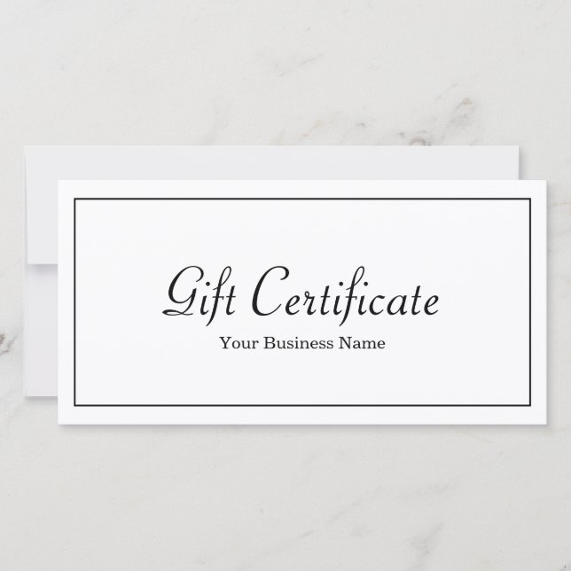 Carte de certificat-cadeau pour petites entreprise (Devant)