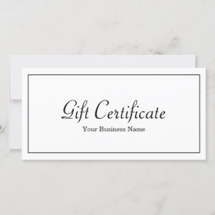 Carte de certificat-cadeau pour petites entreprise