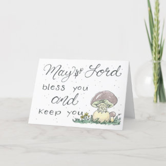 Carte de champignons aquarelle