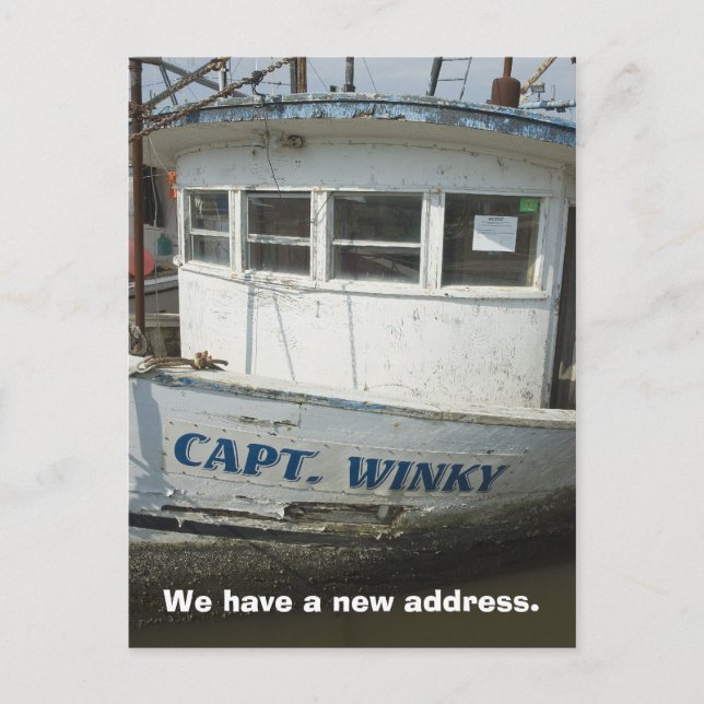Carte de changement d'adresse : bateau à domicile (Devant)