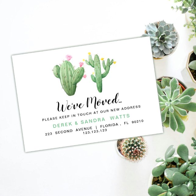 Carte de changement d'adresse, Cactus Moved House (Créateur téléchargé)