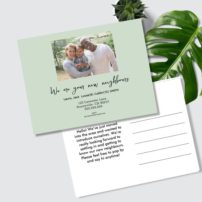 Carte de changement d'adresse vert moderne – Nous  (Créateur téléchargé)