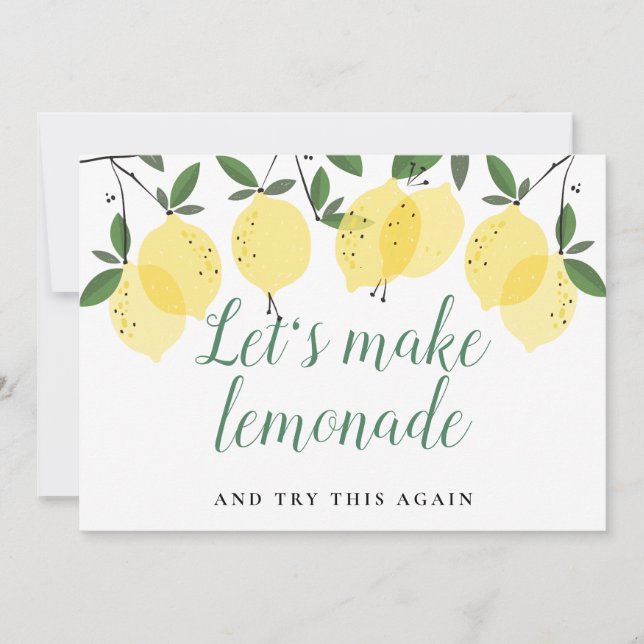 Carte de Changement de Date avec Citrons Modernes  (Devant)