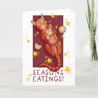 Carte de chat à tarte festive