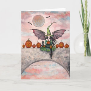 Carte de chat de sorcière amusante pour Halloween