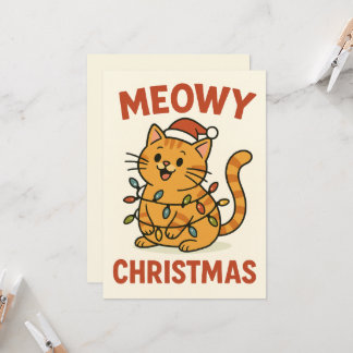 Carte de chat Meowy Christmas