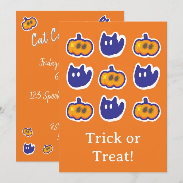 carte de chat orange (Devant / Derrière)