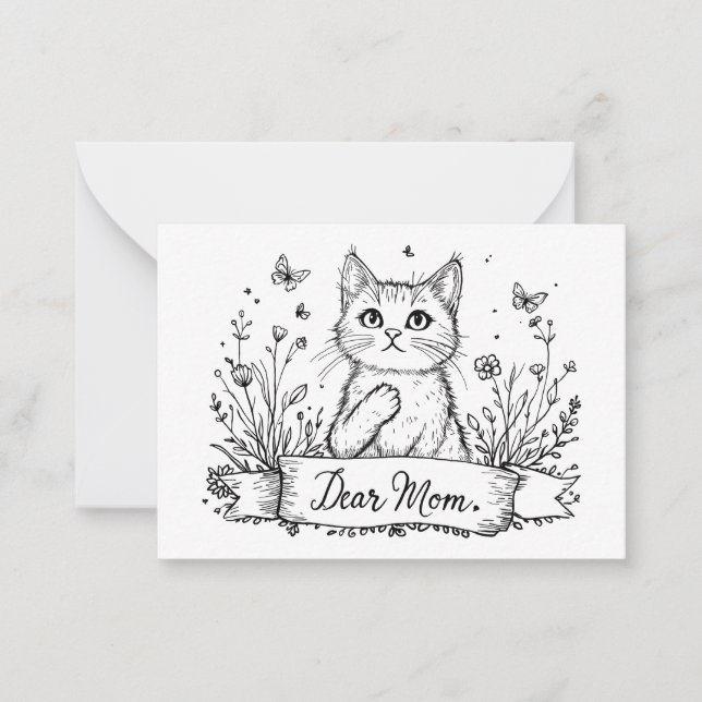 Carte de chat pour maman. (Devant)