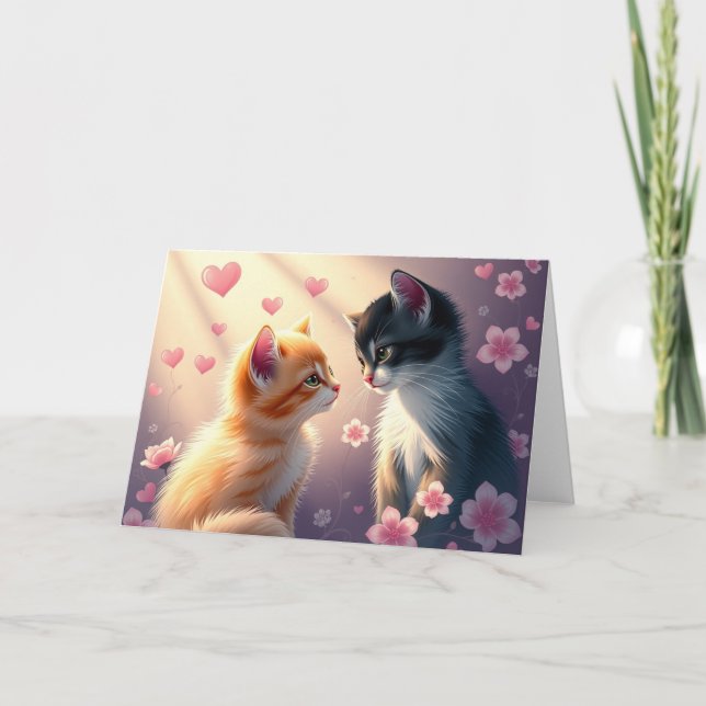 Carte de chat Romantique Valentines (Devant)