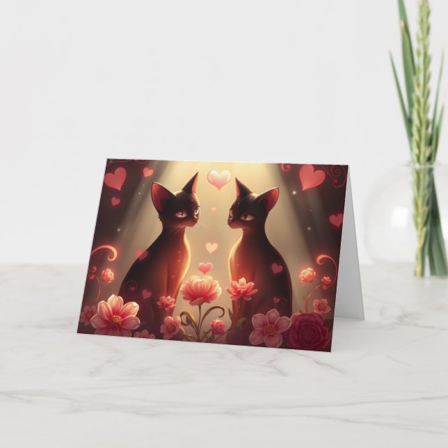 Carte de chat Romantique Valentines (Devant)