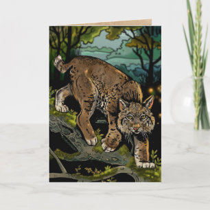 Carte de chat sauvage et libre