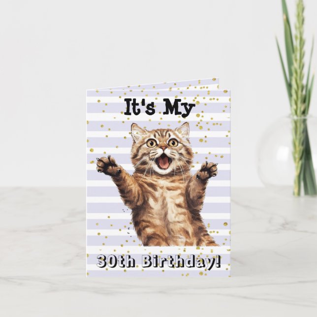 Carte de chat Super Cute Tabby 30th Birthday (Devant)