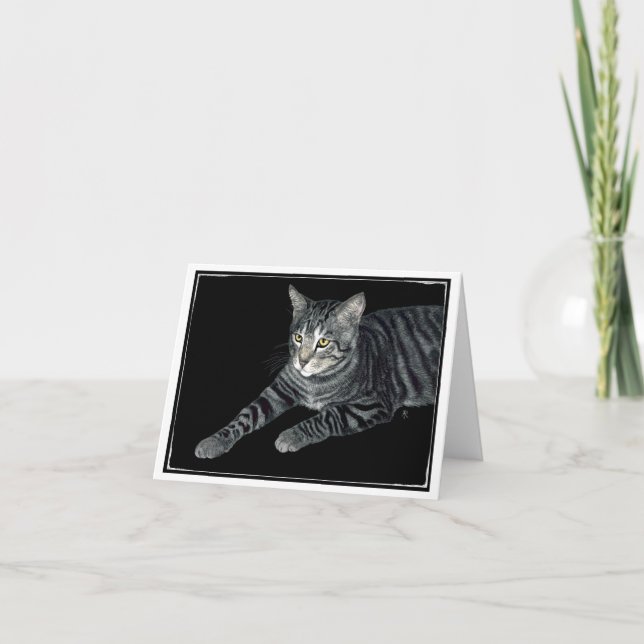 Carte de chat Tabby "Le Mouser" (Devant)