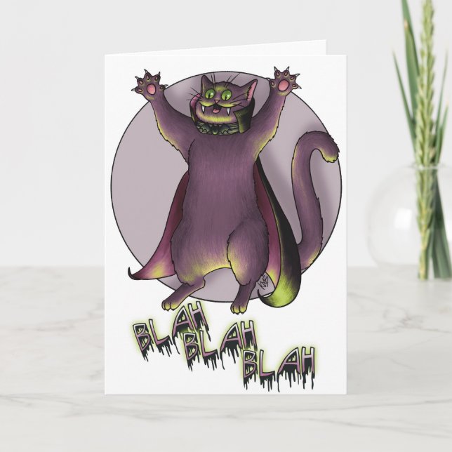 Carte de chat vampire d'Halloween (Devant)