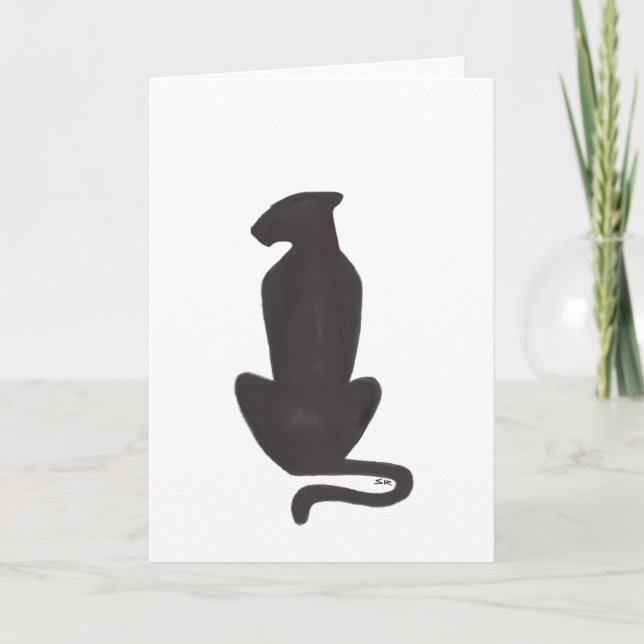 Carte de chats cool Black Cat Silhouette (Devant)