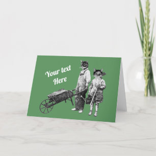 Carte de chats de jardinage amusant personnalisabl
