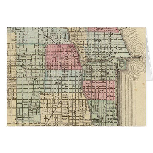 Carte de Chicago par Mitchell (Devant horizontal)
