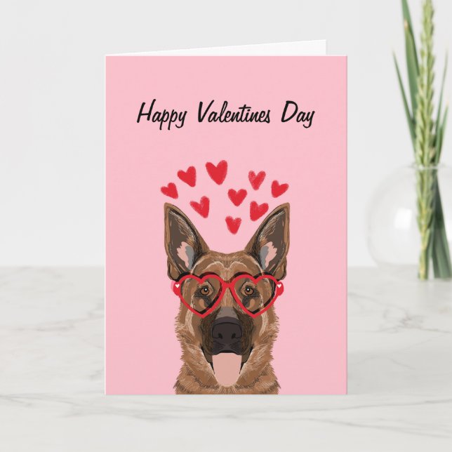 Carte de chien d'amour du berger allemand Valentin (Devant)