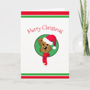 Carte de chien de Noël mignonne (5 po x 7 po)