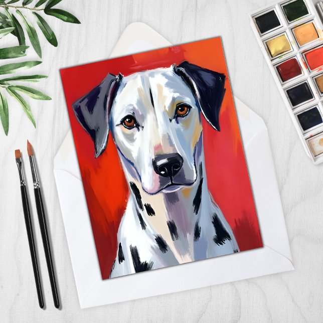 Carte de chien de peinture dalmate animal de compa (Créateur téléchargé)