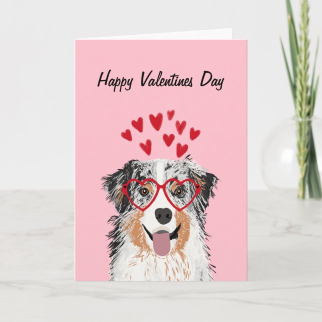 Carte de Chien de Valentines Blue Merle (Devant)