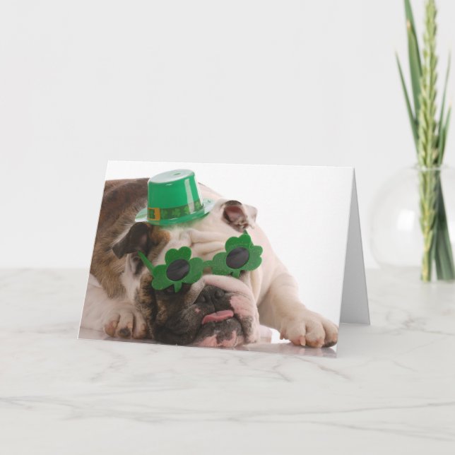 Carte de chien du jour de St Patrick (Devant)