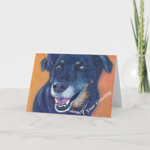 CARTE DE CHIEN EN LABRE NOIR MIXTE