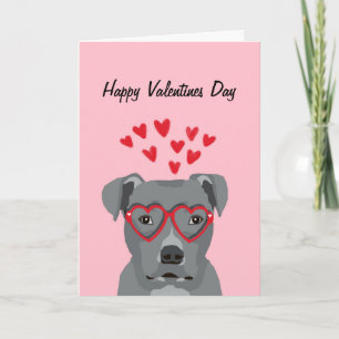 Carte de chien Pitbull Grey Valentines