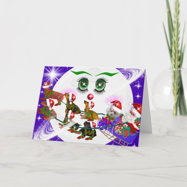 Carte de Chiens de Père Noël & Weenie pour Mme Chr (Devant)