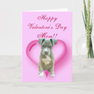 Carte de chiot de Pitbull de maman de heureuse