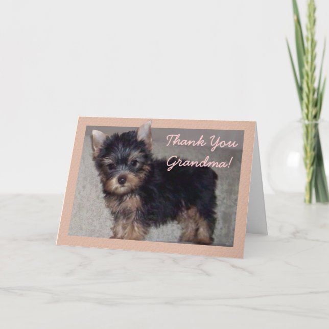 Carte de chiot Grandma Yorkshire Merci (Devant)