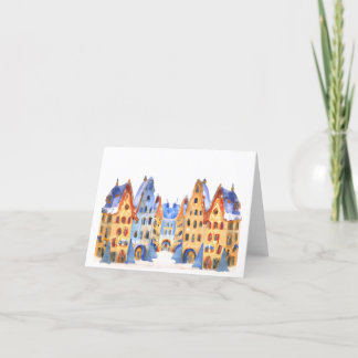 Carte de Christmas Best Wishes Card d'hiver Town S