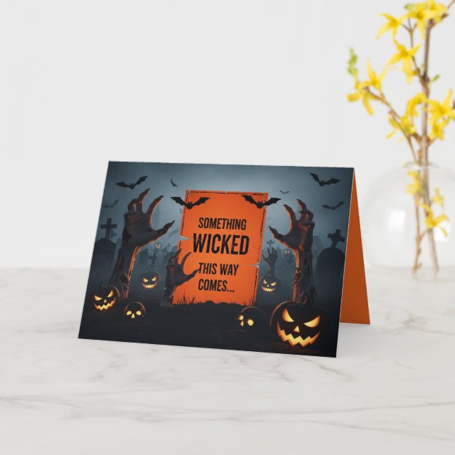 Carte de cimetière Halloween méchante (Fleur jaune)