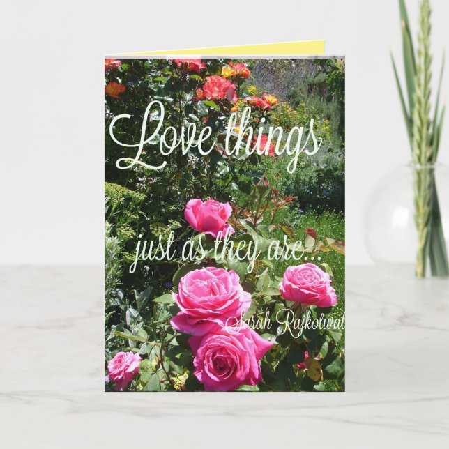 Carte de citation Fleurs de rose Amour Les Choses  (Devant)