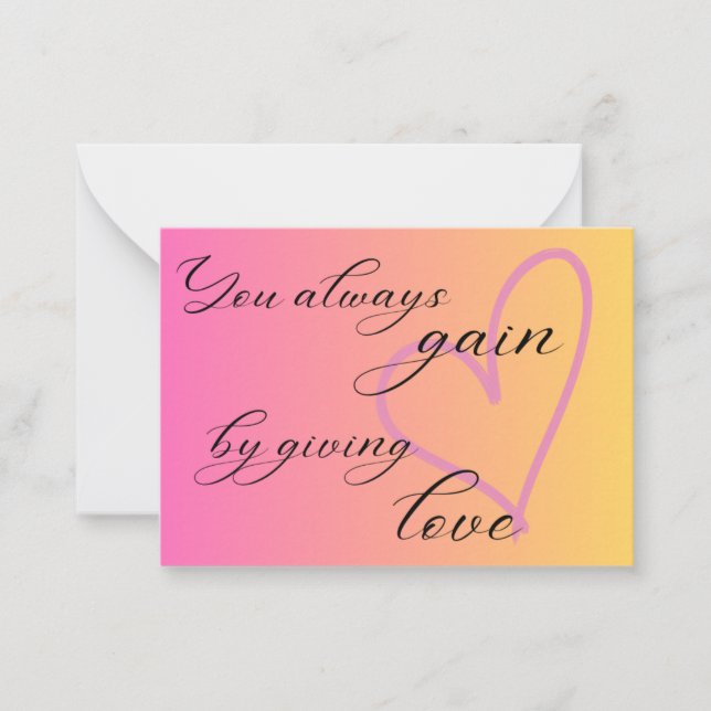 Carte de citation inspirante Giving Love (Devant)