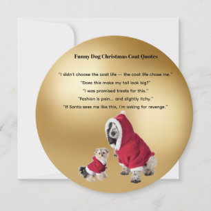 Carte de citations de manteau de Noël de chien drô