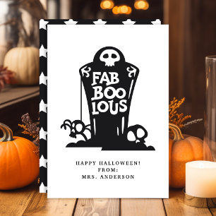 Carte de classe Fab Boo Lous Tombstone Halloween