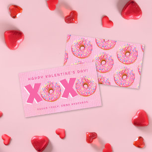 Carte de classe XOXO Valentine pour beignets roses