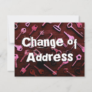 Carte de clés rouge foncé en détresse Changement d