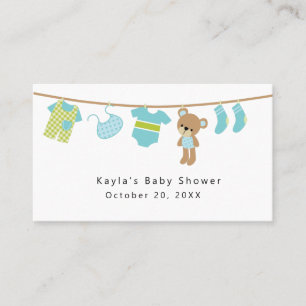 Carte de clôture d'enregistrement de baby shower