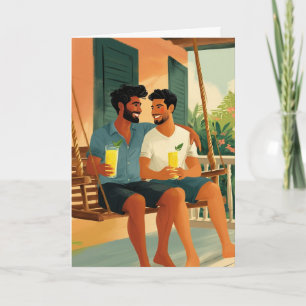 Carte de cocktails de porche d'été