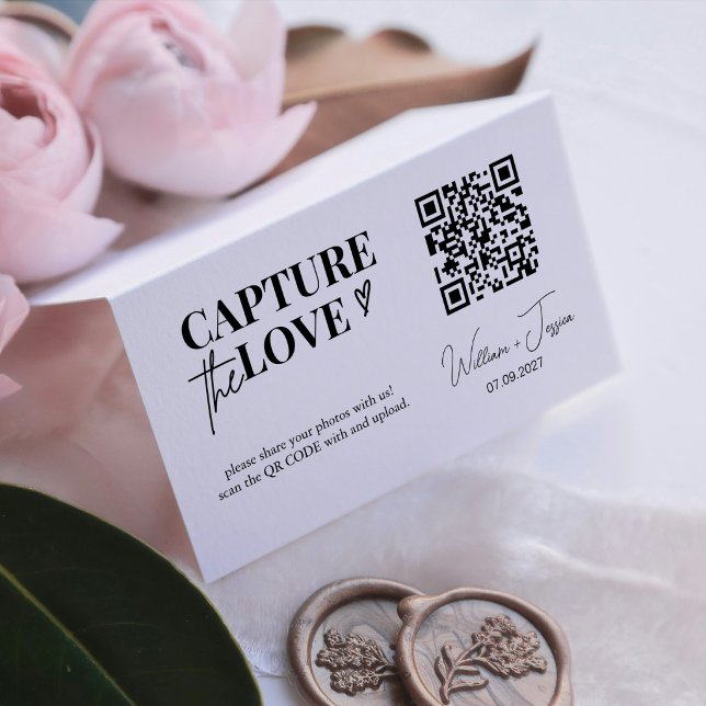 Carte de code QR Capturez l'amour écriture moderne (Créateur téléchargé)
